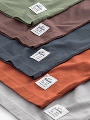 Rust Brown Plain Long Sleeve T-Shirts 5 Pack (3mths-7yrs) - Image 8 of 8
