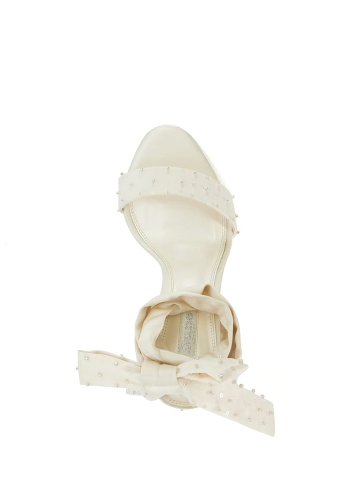 Dune London Cream Melodies Bridal Pleat Mesh Sandals - Image 6 of 6