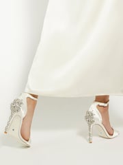 Dune London White Meridians Bridal Star Heel Sandals - Image 1 of 6