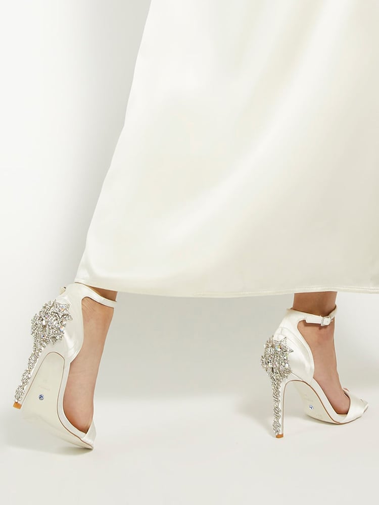 Dune London White Meridians Bridal Star Heel Sandals - Image 1 of 6