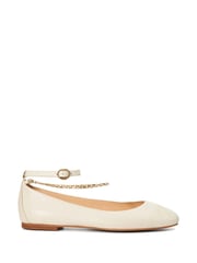 Dune London Cream Halles Ankle Chain Ballet Pumps - Image 3 of 6