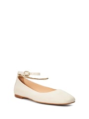 Dune London Cream Halles Ankle Chain Ballet Pumps - Image 4 of 6