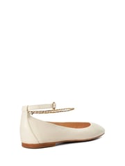 Dune London Cream Halles Ankle Chain Ballet Pumps - Image 5 of 6