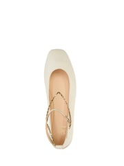 Dune London Cream Halles Ankle Chain Ballet Pumps - Image 6 of 6