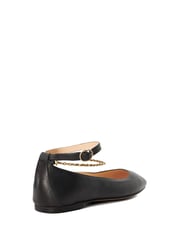 Dune London Black Halles Ankle Chain Ballet Pumps - Image 5 of 6