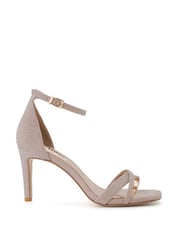 Dune London Natural Madrina Cross Vamp Heeled Sandals - Image 3 of 6