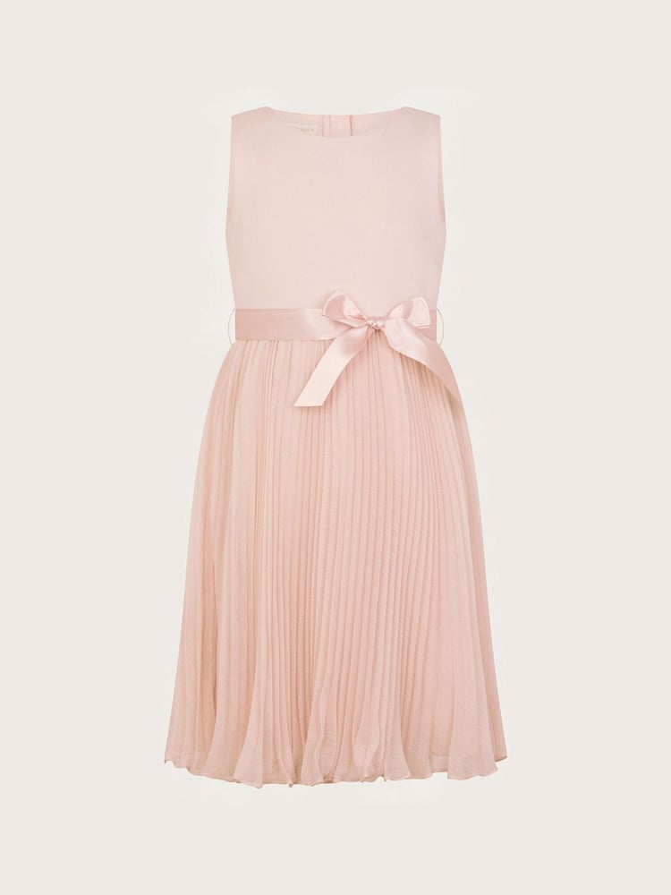Monsoon Pink Sally Scuba Pleated Dress - Image 1 of 3