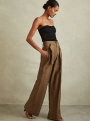 Reiss Black Marina Ruched Strapless Tube Top - Image 5 of 6