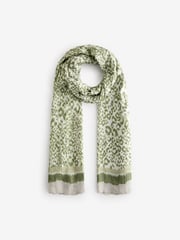 Sage Green Leopard Lightweight Scarf - Image 4 of 6
