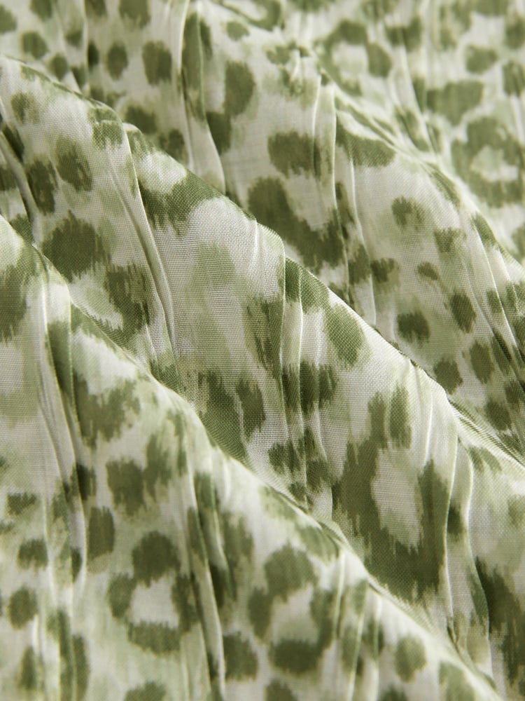 Sage Green Leopard Lightweight Scarf - Image 6 of 6