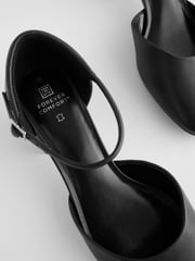 Black Extra Wide Fit Forever Comfort® Leather Round Toe Block Heels - Image 5 of 6