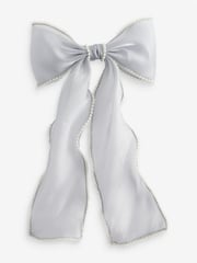 Silver Tone Pearl Bow Clip - Image 6 of 6