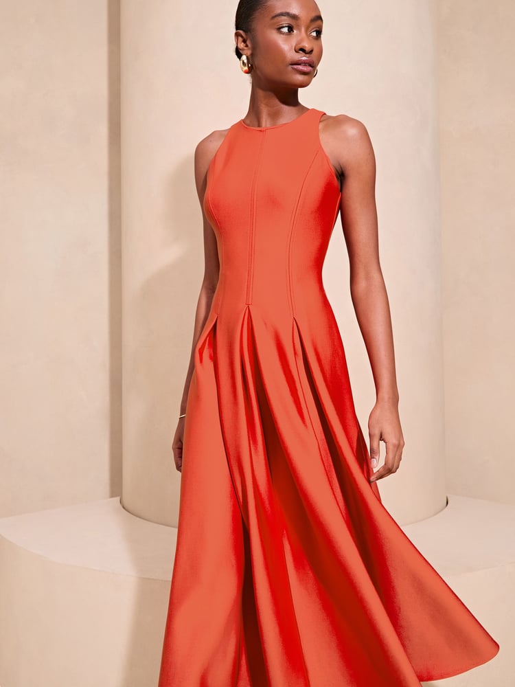 Lipsy Red Sleeveless Racer Midi Dress - Image 1 of 4