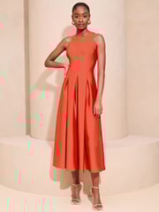 Lipsy Red Sleeveless Racer Midi Dress - Image 3 of 4