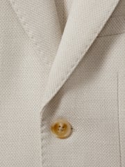 Reiss Stone Aphrodite 9-13 yrs Slub Check Single Breasted Blazer - Image 4 of 4
