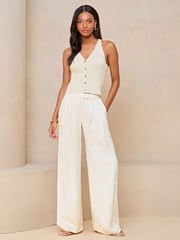 Lipsy Ivory White Knit Button Through Vest Top - Image 3 of 4
