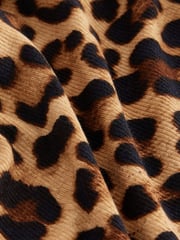 Leopard Print Ribbed Bardot Long Sleeve Top - Image 7 of 7