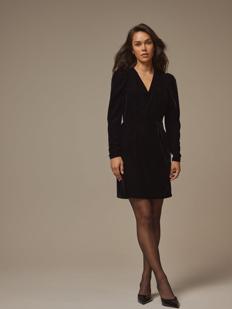 Laura Ashley Black Velvet Mini Dress - Image 2 of 5