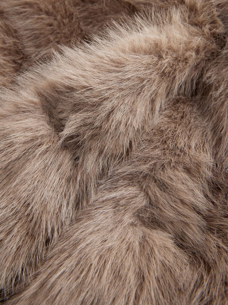 Neutral Short Faux Fur Jacket - Image 3 of 3