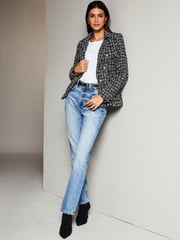 Lipsy Black Pastel Boucle Blazer - Image 3 of 4