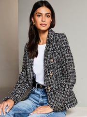 Lipsy Black Pastel Boucle Blazer - Image 4 of 4