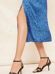 Friends Like These Black Wide FIt Low Cross Over Strap Sandal Heels - Image 2 of 4