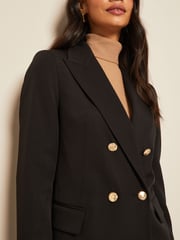 Friends Like These Black Military Double Breasted Tailored Blazer - Image 3 of 4