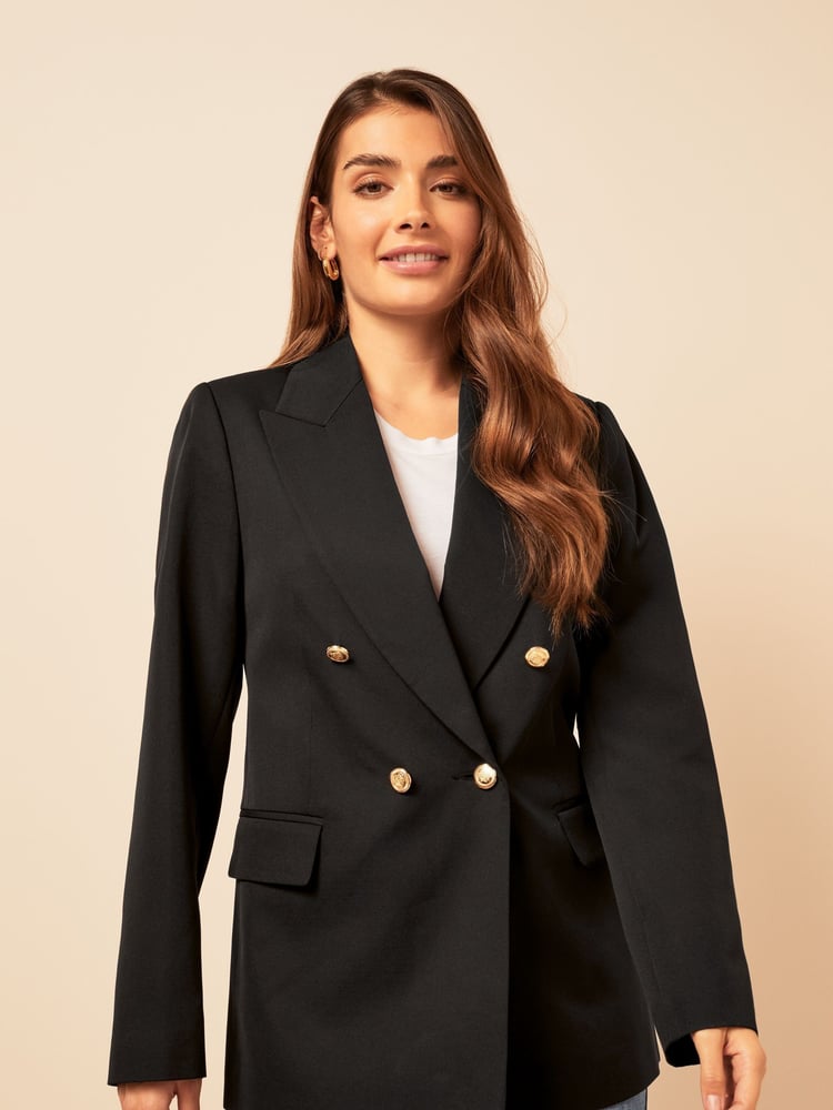 Friends Like These Black Military Double Breasted Tailored Blazer - Image 4 of 4