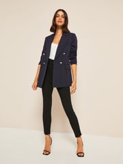Friends Like These Navy Military Double Breasted Tailored Blazer - Image 2 of 4