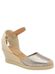 Ravel Silver Ladies Wedge Espadrille Sandal - Image 1 of 4