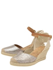 Ravel Silver Ladies Wedge Espadrille Sandal - Image 2 of 4
