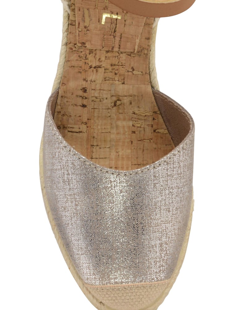 Ravel Silver Ladies Wedge Espadrille Sandal - Image 4 of 4 Ravel Silver Ladies Wedge Espadrille Sandal - Image 4 of 4