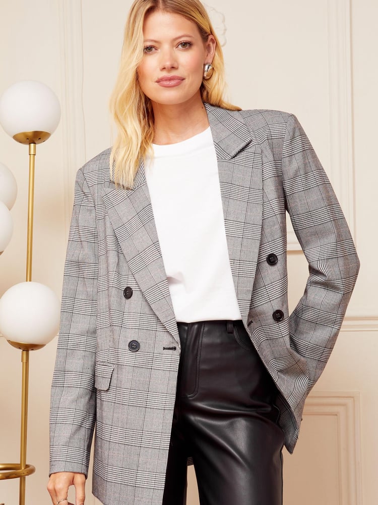 Love & Roses Grey Double Breasted Tailored Blazer - Image 1 of 4