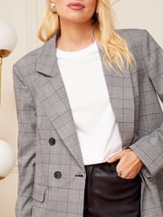 Love & Roses Grey Double Breasted Tailored Blazer - Image 4 of 4