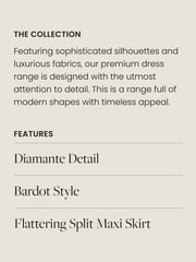 Lipsy Champagne Premium Hotfix Bardot Maxi Dress - Image 5 of 5