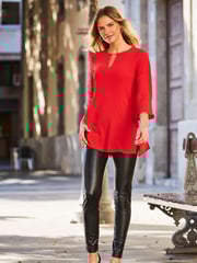 Sosandar Red Animal Print Keyhole Detail  Tunic - Image 3 of 5