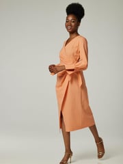 Closet Orange London Pleated Wrap Dress - Image 3 of 6
