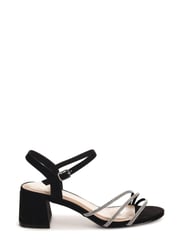 Linzi Black Carnation Low Block Heeled Sandal With Diamante Front Straps - Image 2 of 4