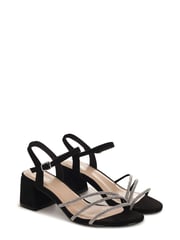 Linzi Black Carnation Low Block Heeled Sandal With Diamante Front Straps - Image 3 of 4