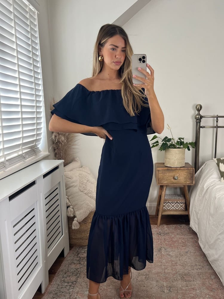 Style Cheat Navy Tara Bandeau Dress - Image 1 of 4