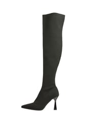 Lipsy Black Standard Fit Mid Heel Over The Knee Knitted Sock Boot - Image 5 of 5