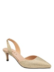 Ravel Gold Satin Kitten-Heel Slingback Shoes - Image 1 of 4