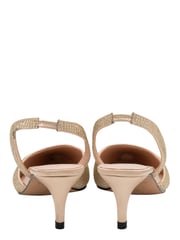 Ravel Gold Satin Kitten-Heel Slingback Shoes - Image 3 of 4