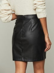 Lipsy Black Petite Faux Leather Mini Skirt - Image 2 of 4