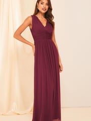 Lipsy Red Empire Sleeveless Bridesmaid Maxi Dress - Image 1 of 4