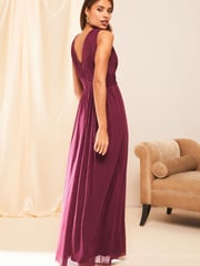 Lipsy Red Empire Sleeveless Bridesmaid Maxi Dress - Image 2 of 4