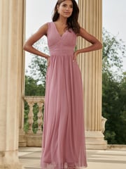 Lipsy Pink Empire Sleeveless Bridesmaid Maxi Dress - Image 1 of 4