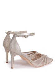Linzi Gold Glitter Serri Court Stiletto Heel With Mesh Front Detail - Image 4 of 4