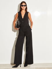 Lipsy Black Fitted Tailored Buttoned Waistcoat - Image 3 of 4
