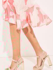 Lipsy Gold Plaited Platform Heeled Sandal - Image 4 of 4